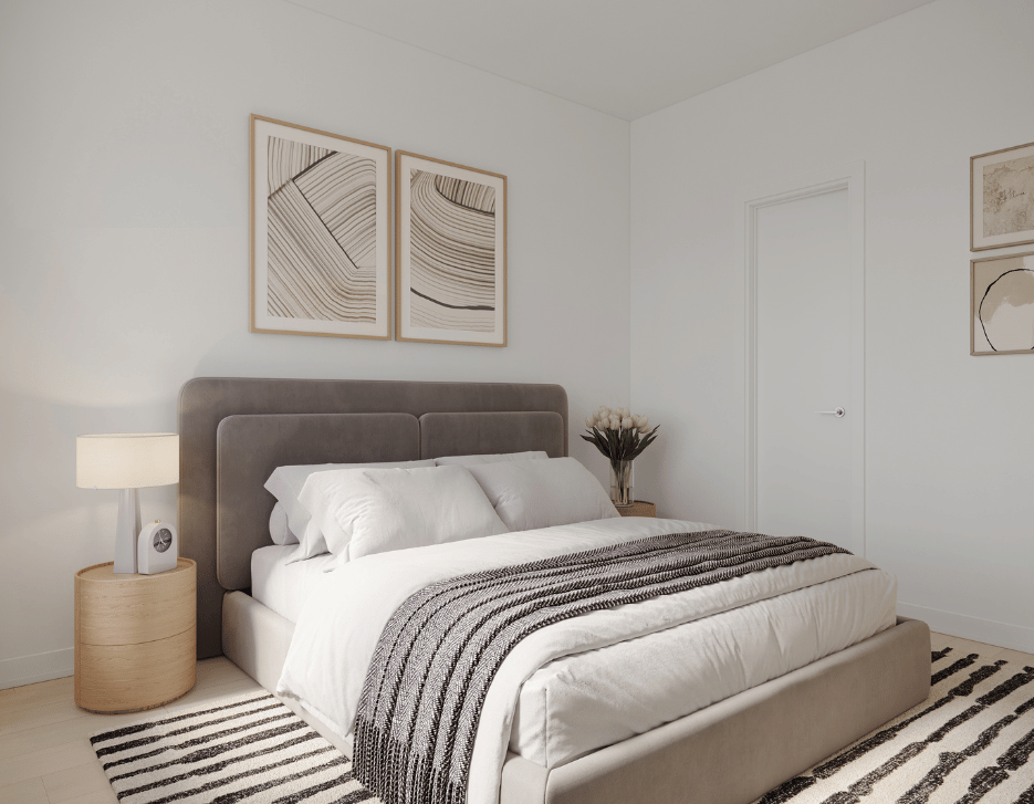 Bedroom of a One Bedroom Suite at 610 Martin Grove slider-img